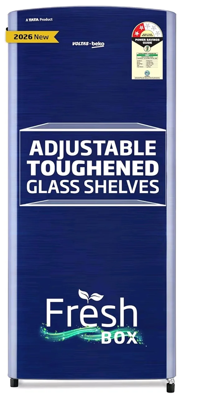 the Voltas Beko Store
3.9
3.9 out of 5 stars
(257)
Voltas Beko, A Tata Product 183 L, 2-Star Single Door Direct Cool Refrigerator with Fresh Box Technology (RDC215C / 2S0XER0M0000GO, Hairline Blue)