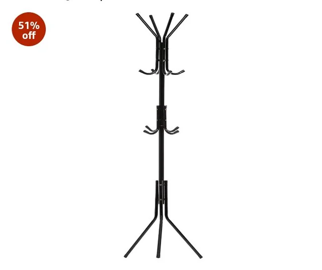Way Furniture Best for Hanging Up Jacket, Purse, Hand-Bag, Cloth, Hat, Winter Scarf Holder - Home or Office Floor Hanger 12-Hooks Organizer, Black
Amazon's Choice