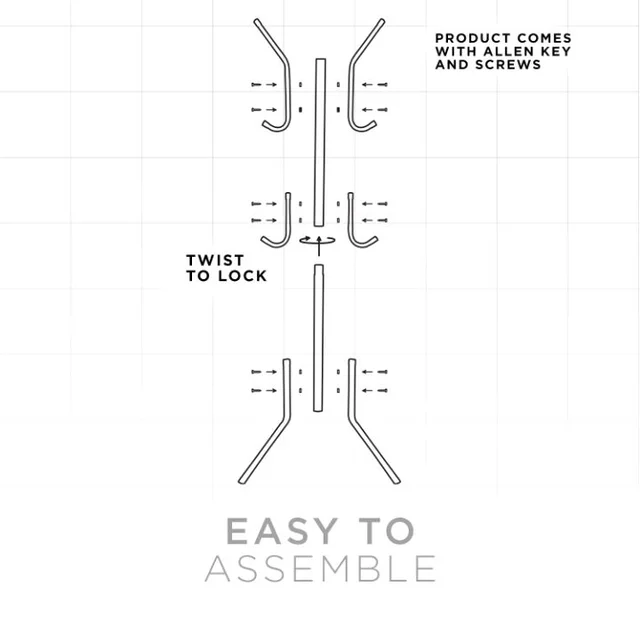 Way Furniture Best for Hanging Up Jacket, Purse, Hand-Bag, Cloth, Hat, Winter Scarf Holder - Home or Office Floor Hanger 12-Hooks Organizer, Black
Amazon's Choice