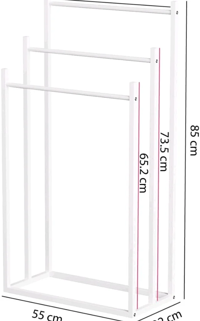 Lukzer Premium Metal Towel Rack | 3-Bar Sturdy Free-Standing Garment Organizer Stand | Multi-Functional & Versatile for Towels, Clothes, and Accessories (MGS-007/White/45x22x85 cm)
600+ bought in past month