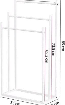 Lukzer Premium Metal Towel Rack | 3-Bar Sturdy Free-Standing Garment Organizer Stand | Multi-Functional & Versatile for Towels, Clothes, and Accessories (MGS-007/White/45x22x85 cm)
600+ bought in past month