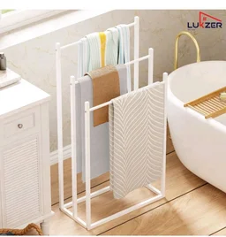 Lukzer Premium Metal Towel Rack | 3-Bar Sturdy Free-Standing Garment Organizer Stand | Multi-Functional & Versatile for Towels, Clothes, and Accessories (MGS-007/White/45x22x85 cm)
600+ bought in past month
