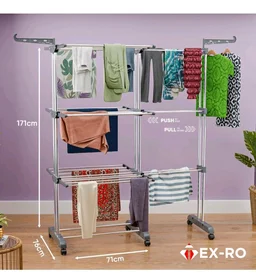-RO Expandable Clothes Drying Stand for Home|Cloth Dryer Stand with Wheel|Cloth Stand for Drying Clothes Foldable|Stainless Steel Clothes Hanging Stand|Cloth Rack for Balcony(3 Layer, Grey)
700+ bought in past month
39%
off