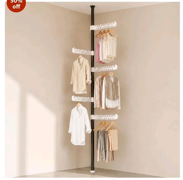Homero Clothes Drying Stand for Balcony, Heavy Duty Telescopic Clothes Rack, 5 Folding Wings, Height Adjustable 3ft - 10ft, Space Saving Corner Hanger
50%
off