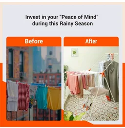 Bathla Foldable Cloth Drying Stand - Neo | 26 Drying Rails | Weather Resistant Alloy Steel Laundry Rack | Lightweight Clothes Dryer Stand for Home & Balcony | 2 Year Warranty (Bright Orange)
300+ bought in past month