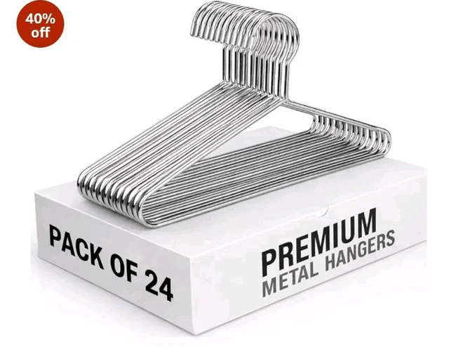 PulGos Pack of 24 Metal Clothes Hanger–Rust Free & Heavy Duty |Non-Slip Ultra-Thin Hangers for Wardrobe |Lightweight & Durable Design| Space-Saving Closet Organizer with Smooth Finish for All Garments
#1 Best Seller
in Standard Clothes Hangers