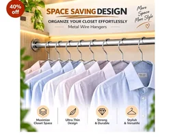 PulGos Pack of 24 Metal Clothes Hanger–Rust Free & Heavy Duty |Non-Slip Ultra-Thin Hangers for Wardrobe |Lightweight & Durable Design| Space-Saving Closet Organizer with Smooth Finish for All Garments
#1 Best Seller
in Standard Clothes Hangers