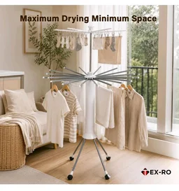 -RO Octopus Clothes Drying Stand with Lockable Wheels Stand | 2 Layer Steel Cloth Dryer Stand | 360° Rotating Top Hanger | Foldable Heavy Duty Cloth Hanging Stand for Balcony, Indoor & Outdoor
100+ bought in past month