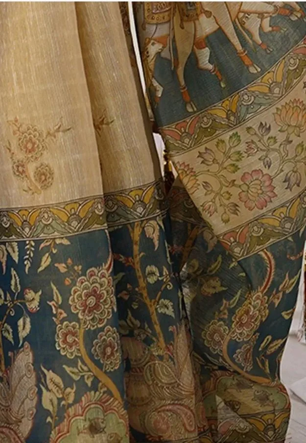 SIRIL Women's Cotton Linen Kalamkari Printed Handloom Saree with Unstitched Blouse Piece
50+ bought in past month