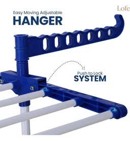 LOFE Steel Floor Cloth Dryer Stand, 2 Tier Foldable, 14 Rods
Cloth Stand For Drying Clothes Foldable | 14 Hanging Rods | Anti-Rust Metal | Indoor & Outdoor | Portable & Space Saving