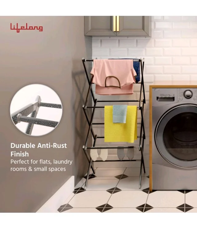 Lifelong Carbon Steel Foldable Clothes Drying Stand for Laundry, Expandable Heavy Duty Space Saving Drying Rack with Adjustable Wings for Indoor Outdoor Home Balcony Bathroom Use
67%
off