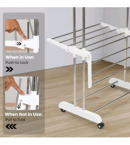Houseware Heavy Duty Stainless Steel 3 Tier Cloth Drying Stand with Wheels | Large Clothes Dryer & Laundry Rack | 43.2D x 78.7W x 165H cm | 5kg | Rustproof & Portable(White Stand)
60%
off
