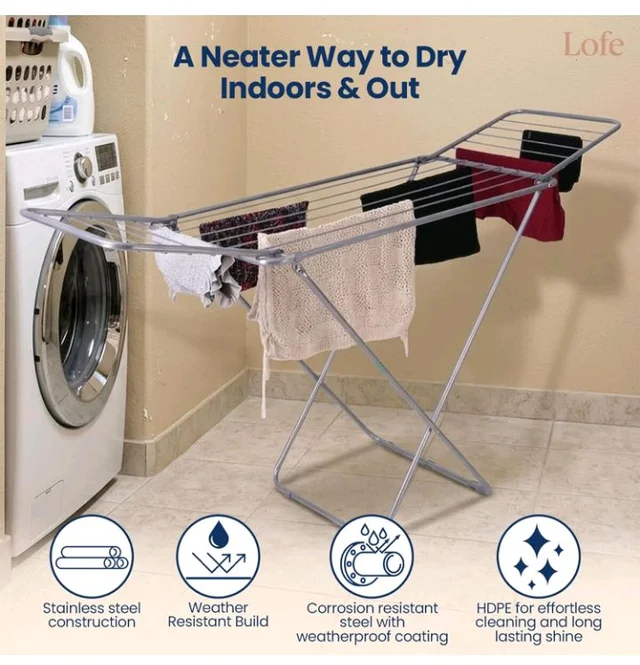 20 Rails
Mild Steel Cloth Stand For Drying Clothes Foldable with 42 Feet Drying Length & 20 Rails, Portable for Indoor & Outdoor Use
42%
off