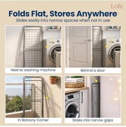 20 Rails
Mild Steel Cloth Stand For Drying Clothes Foldable with 42 Feet Drying Length & 20 Rails, Portable for Indoor & Outdoor Use
42%
off