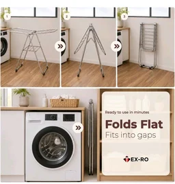 TEX-RO Butterfly Clothes Drying Stand Foldable | Stainless Steel Cloth Dryer Stand with Large Drying Rack | Clothes Hanging Stand for Indoor & Outdoor Use | Heavy Duty Cloth Stand for Drying Clothes