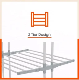 Bathla 2 Level Modular Cloth Drying Stand with Wheels - Rustproof Portable Steel Laundry Rack (Grey - Medium) - Clothes Dryer for Balcony, Indoor & Outdoor Use
61%
off