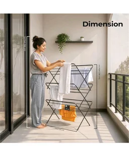 Lifelong Foldable Alloy Steel Cloth Drying Stand for Balcony|3-Tier Heavy Duty Laundry Rack for Indoor & Outdoor|Portable Standing Clothes Dryer with Anti-Slip Feet|Space Saving Steel Rack for Home
700+ bought