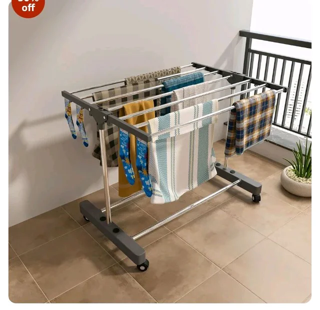 Amiraj Premium Stainless Steel Clothes Drying Stand | 1 Tier 1 Pole Foldable Laundry Rack with Wheels & Sock Holder | Heavy Duty Indoor & Outdoor Cloth Dryer for Balcony, Terrace & Home - Gray
500+ bought in past month