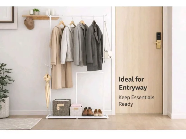 Vasukie Heavy Duty Metal Clothes Rack with Bottom Storage Shelf & Side Hooks | Freestanding Garment Stand | Wardrobe Organizer for Bedroom, Living Room & Entryway (162.5 * 80.5 * 32.5) WHITE NEW
50+ bought in past month
84%
off