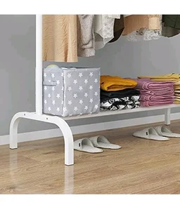 Lukzer Metal Garment Rack with Bottom Storage Shelf & 4 Side Hooks (MGS-001-White) Freestanding Heavy-Duty Clothes Drying Stand & Coat Hanger for Bedroom, Entryway, Living Room (148 x 110 x 40 cm)
200+ bought in past month