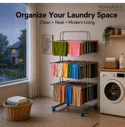 Premium Heavy Duty Foldable Stainless Steel Cloth Drying Stand, 3 Tier | Mirror Finish | Laundry Racks | Clothes Stand | Cloth Drying Rack | Foldable and Movable
50+ bought in past month
