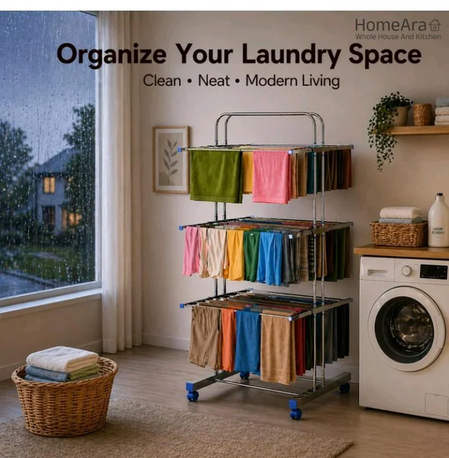 Premium Heavy Duty Foldable Stainless Steel Cloth Drying Stand, 3 Tier | Mirror Finish | Laundry Racks | Clothes Stand | Cloth Drying Rack | Foldable and Movable
50+ bought in past month