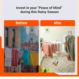 Bathla Foldable Cloth Drying Stand - Neo | 26 Drying Rails | Weather Resistant Alloy Steel Laundry Rack | Lightweight Clothes Dryer Stand for Home & Balcony | 2 Year War