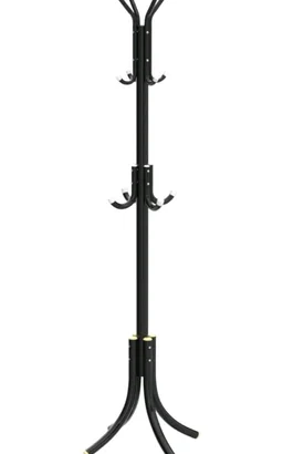 ADA Wrought Iron Coat Rack 12 Hooks Hanger | Creative Fashion Bedroom for Hanging Clothes,Bag,Hat,Scarf Shelves, Wrought Iron Modern Racks Standing Coat Rack (Black)