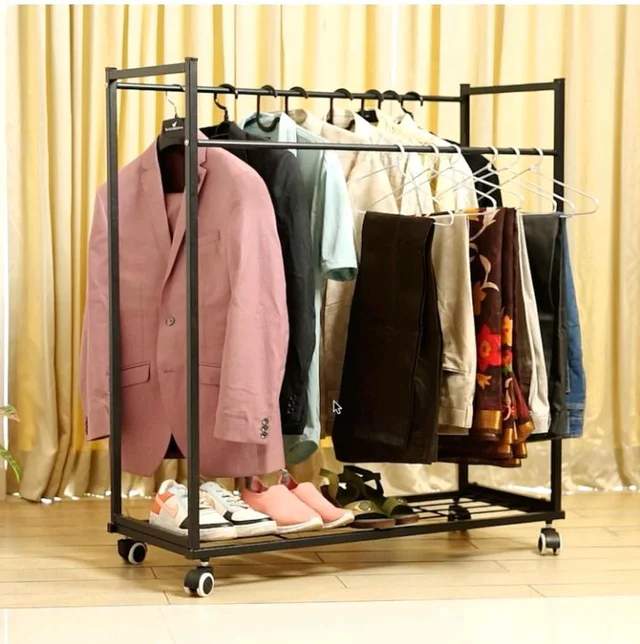 &V Engineering Heavy Duty Cloth Hanger Rack With Wheel,Garment Rack,Drying Rack For Hanging Cloths For Home With Shelf(Black)(Iron),38x102x112 CM
Amazon's Choice