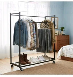 &V Engineering Heavy Duty Cloth Hanger Rack With Wheel,Garment Rack,Drying Rack For Hanging Cloths For Home With Shelf(Black)(Iron),38x102x112 CM
Amazon's Choice