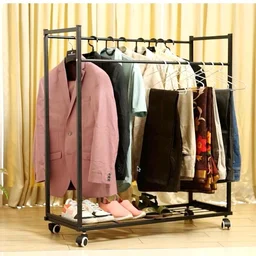&V Engineering Heavy Duty Cloth Hanger Rack With Wheel,Garment Rack,Drying Rack For Hanging Cloths For Home With Shelf(Black)(Iron),38x102x112 CM
Amazon's Choice