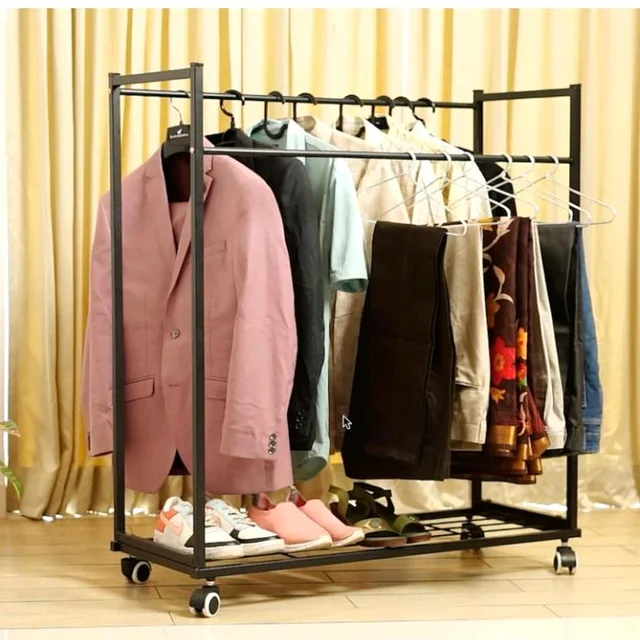 &V Engineering Heavy Duty Cloth Hanger Rack With Wheel,Garment Rack,Drying Rack For Hanging Cloths For Home With Shelf(Black)(Iron),38x102x112 CM
Amazon's Choice