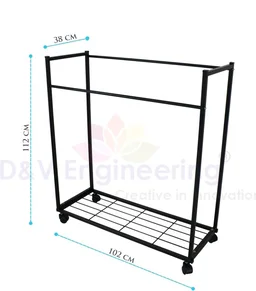 &V Engineering Heavy Duty Cloth Hanger Rack With Wheel,Garment Rack,Drying Rack For Hanging Cloths For Home With Shelf(Black)(Iron),38x102x112 CM
Amazon's Choice