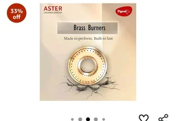 igeon Aster Gas Stove 2 Burner with High Powered Brass Burner, Gas Cooktop with Glass Top and Powder Coated Body, black, standard (14266