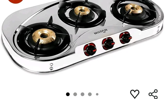 MILTON Royal Stainless Steel LPG Gas Stove 3 Burners | ISI Certified Manual Ignition 3 Burner Gas Stove | 360 Degree Nozzle | High Powered Brass Burners | 1 Year Manufacturer's Warranty