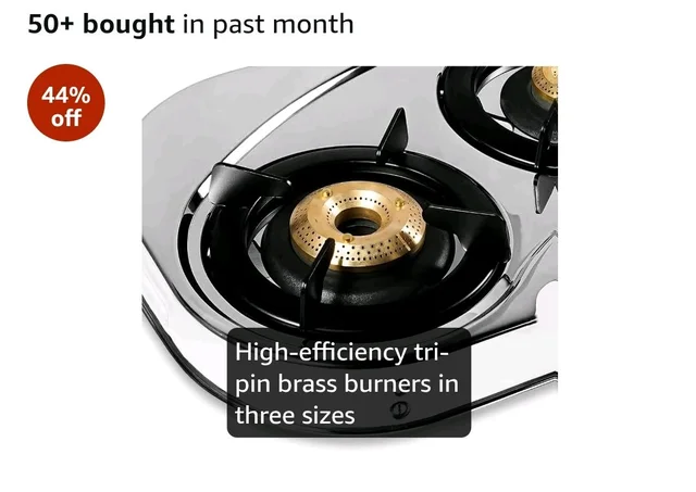 MILTON Royal Stainless Steel LPG Gas Stove 3 Burners | ISI Certified Manual Ignition 3 Burner Gas Stove | 360 Degree Nozzle | High Powered Brass Burners | 1 Year Manufacturer's Warranty