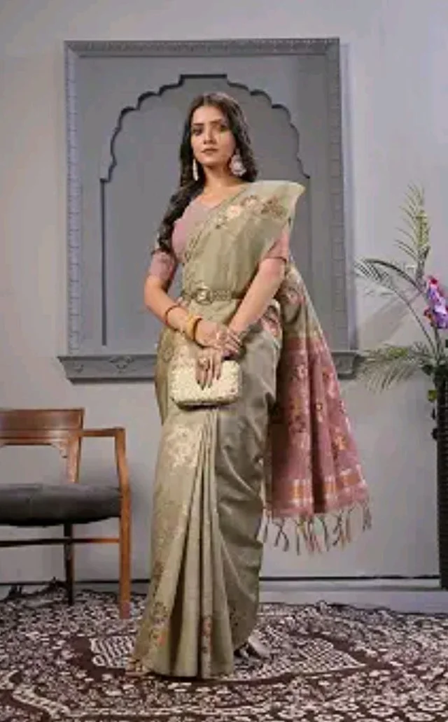 Palki | Premium Saree | Pure Viscose Silk | Silk Saree | Green
