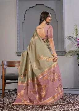 Palki | Premium Saree | Pure Viscose Silk | Silk Saree | Green