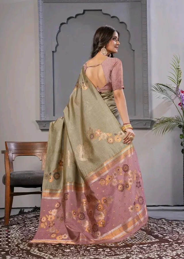 Palki | Premium Saree | Pure Viscose Silk | Silk Saree | Green