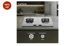 Everflame Prime Gas Stove| 2 Burner Stainless Steel Stove | Manual Ignition | LPG Stove | Gas-Saver | (1.2MM)-Thick SS Body | Brass Burner | ISI Certified | 2 Years Product Warranty + Doorstep Service