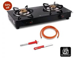 Wonderchef Zest Neo Cooktop | 2 Burners (1 Medium, 1 Small) | Premium Glass Surface | Space Saving Design | Brass Burners | ISI Approved | Free Gas Lighter and Kitchen Knife | 2-Year Warranty
Amazon's Choice