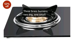 GREENCHEF Popular Glass cook top 3 Burner Gas stove,Stainless Steel Body, Compatible with LPG, three burners Spill proof trays, Toughened 6MM glass, Backlite Knobs (Manual Ignition)