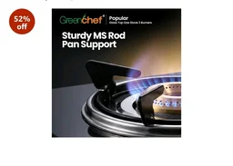 GREENCHEF Popular Glass cook top 3 Burner Gas stove,Stainless Steel Body, Compatible with LPG, three burners Spill proof trays, Toughened 6MM glass, Backlite Knobs (Manual Ignition)