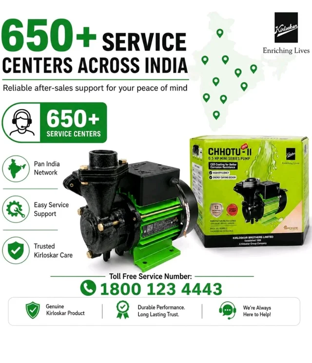 Kirloskar Chotu 0.5 HP Domestic Water Motor Pump |water pump 0.5hp| Pure Copper Winding | 1 year warranty