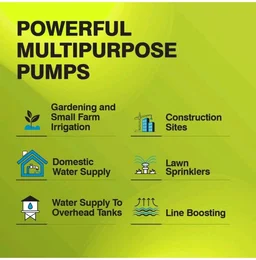 kirloskar aquanight 100 bronz 1 hp water pump with 24 liter water pressure boosting 24 liter tank, 5 way Connector, Pressure Guage, Pressure Switch, (multicolour