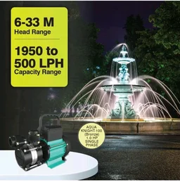 kirloskar aquanight 100 bronz 1 hp water pump with 24 liter water pressure boosting 24 liter tank, 5 way Connector, Pressure Guage, Pressure Switch, (multicolour