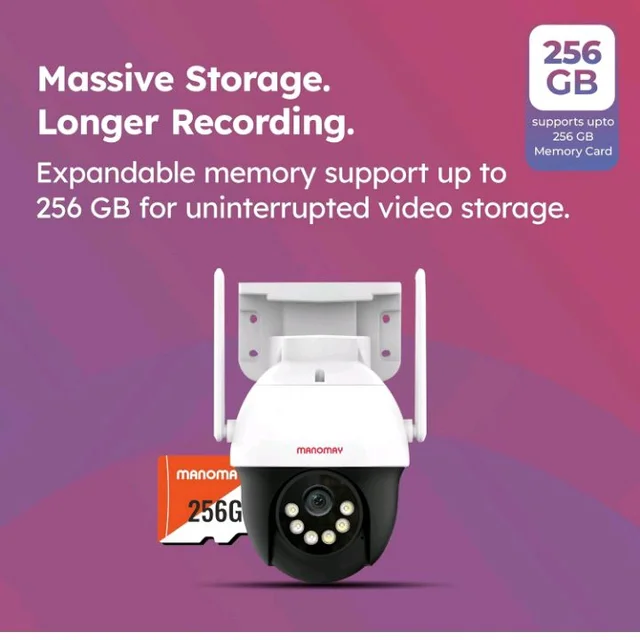 MANOMAY 3MP Wi-Fi Protect Pro Mini Pan-Tilt Camera | BIS-ER (STQC Certified) WiFi CCTV Camera | Full Color Night Vision | Smart Tracking | 2-Way Audio | Memory Card & Cloud | Alexa Support
100+ bought in past month