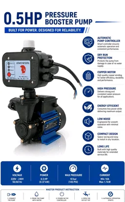 Kirloskar 0.5hp pressure booster pump | 0.5hp with automatic pump controller |water pump 0.5hp | Pressure pump