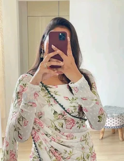 Sidhidata Women's Georgette Digital Printed Ready To Wear one Minute Saree With Unstitched Blouse Piece
200+ bought in past month