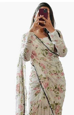 Sidhidata Women's Georgette Digital Printed Ready To Wear one Minute Saree With Unstitched Blouse Piece
200+ bought in past month